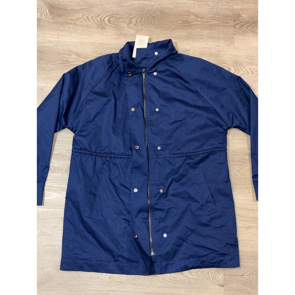 A New Day Womens Navy Blue Cinched Waist Anorak Jacket Coat Small NWT - Picture 6 of 7